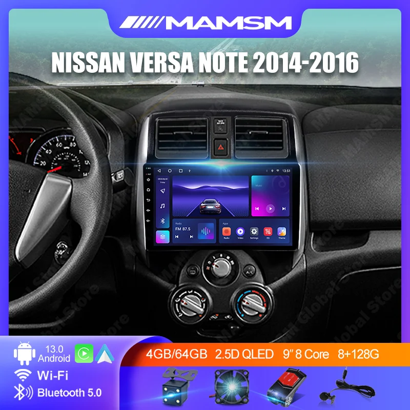 9'' MAMSM Android Car Radio For NISSAN VERSA NOTE 2014 2015 2016 2017 Wireless Carplay Multimedia Screen GPS Navigation Player