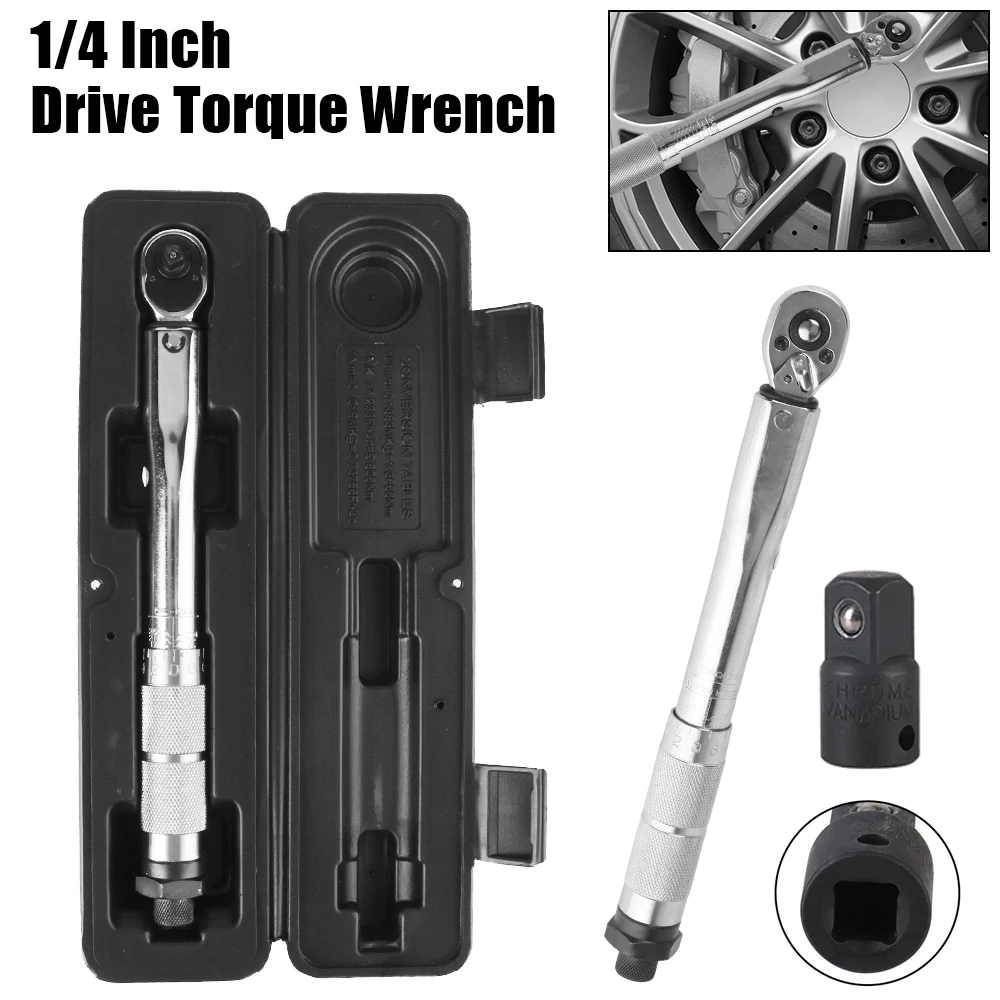Spanner Hand Tool Adjustable Torque Wrench 5-25N.m Micrometer For Car Bicycle Motorbike Use 1/4'' Drive