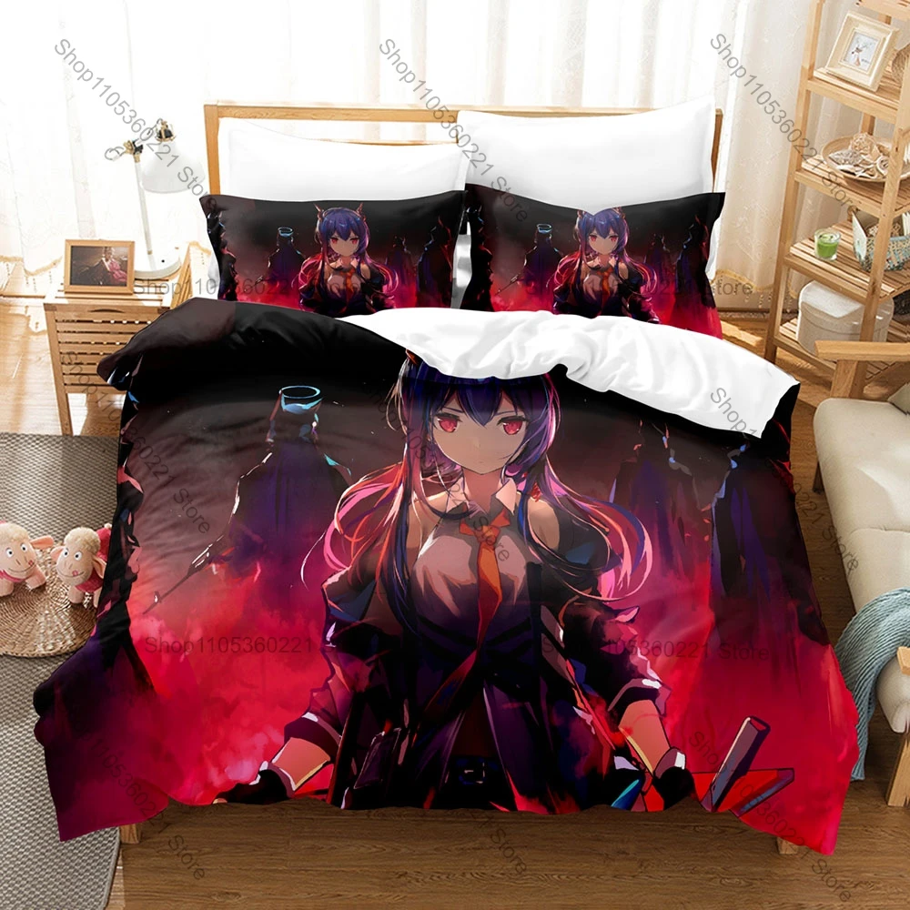 Cool Arknights Anime Game Duvet Cover + 2 Pillowcases 3D Operator Print Polyester Bedding Teen Gaming Bedroom Decor