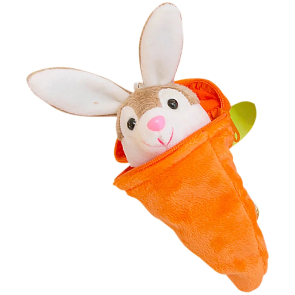Carrot Rabbit Keychain Plush Pendant Dollhouse Shine Decorative Cute Charm Fluffy Bunny Child Accessories