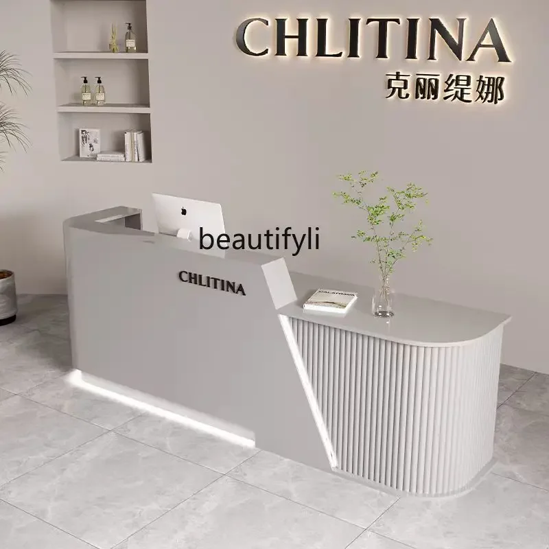 Simple Beauty Salon Reception Desk Clothing Store Multi-Function Cashier Hotel Lobby Foot Bath Front Desk Shop Bar Counter