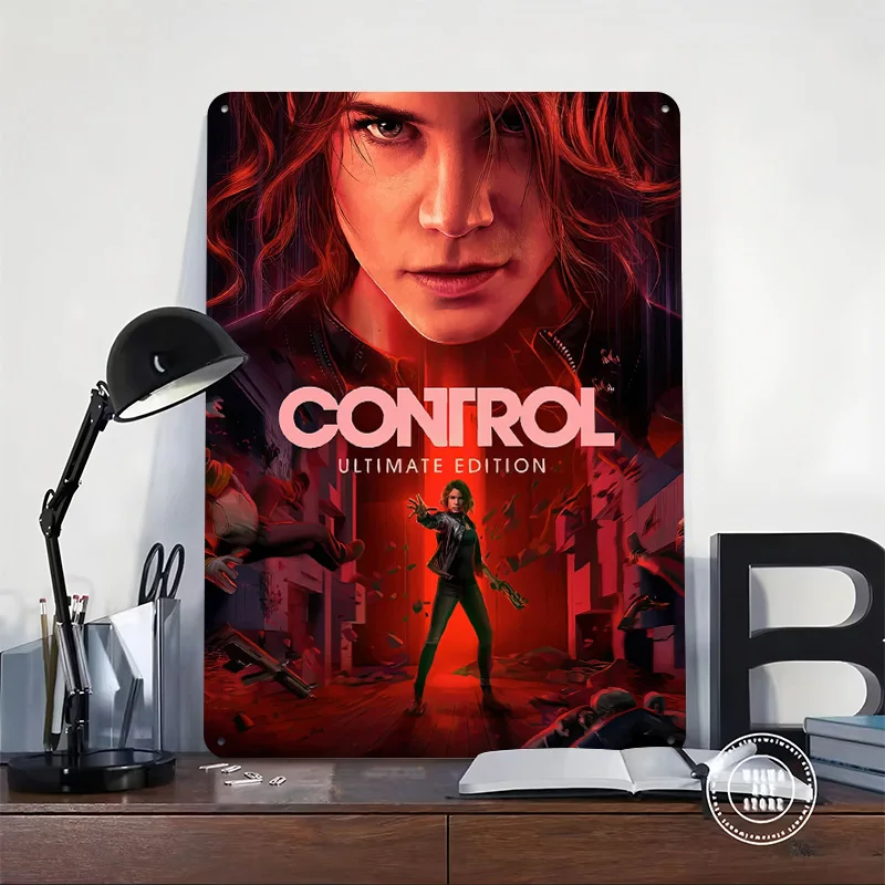 Control: Ultimate Edition Game Cover Personalized 3D Textured Metal Poster Wall Art Vintage Tin Signs for Home Decoration Luxury