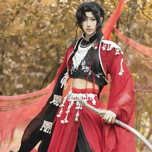 

Chinese TV Series TGCF Tian Guan Ci Fu Xie Lian Hua Cheng Cosplay Costume Hua Cheng Loulan Cos Dress Hanfu Full Set