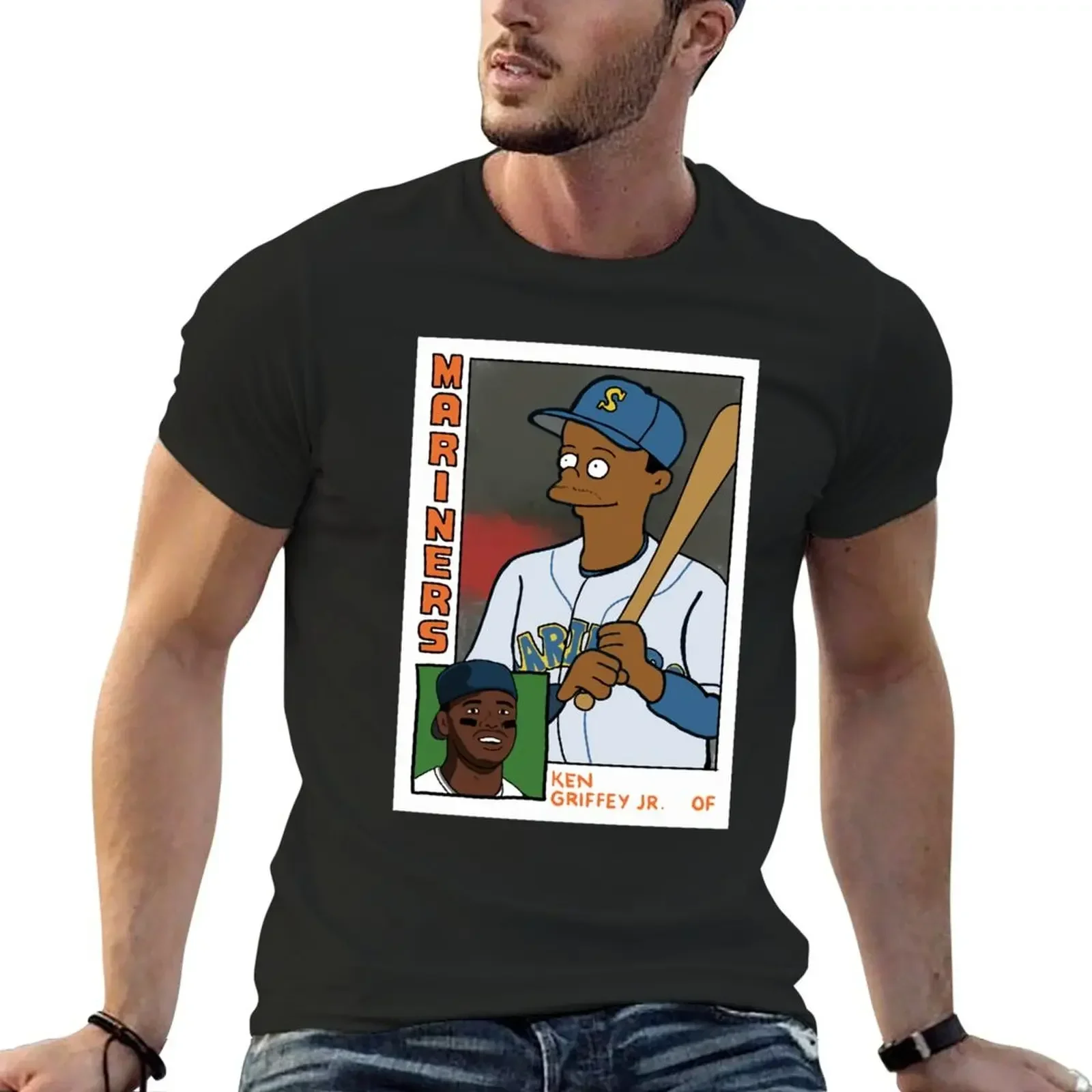 Ken Griffey Jr 24 Baseball Card T-Shirt graphic t shirt vintage sublime tee shirts for men