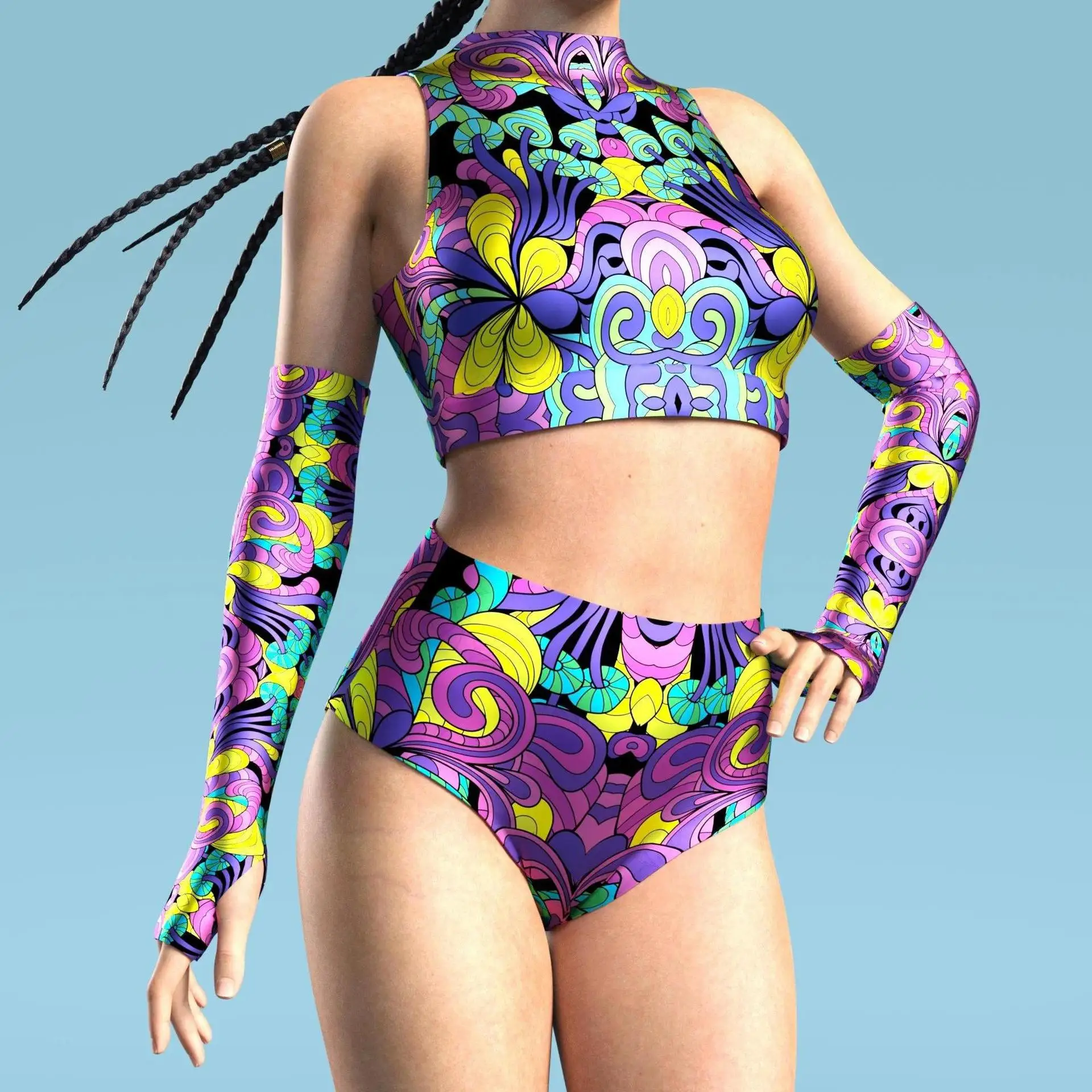 

Взрослые женщины искусство многоцветный боди для ролевых игр купальник сексуальный полый с открытыми плечами граффити облегающий костюм для вечеринки