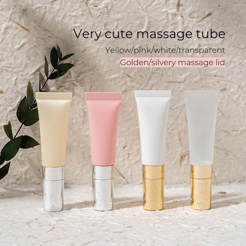

10ml Zinc Alloy Massage Lid Soft Tubes 2Pcs DIY Cosmetics Tubes for Liquid Foundation Lipgloss Eyecream Plastic Tube Travel Tool