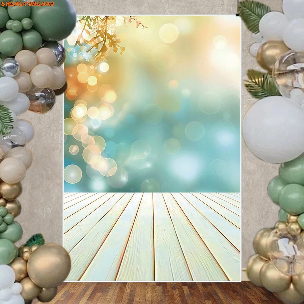 Fondo de fotografía de pared con brillo de flores de primavera, hojas de hierba verde, papel tapiz Bokeh, fondo de fotografía, utilería para sesión de fotos en estudio