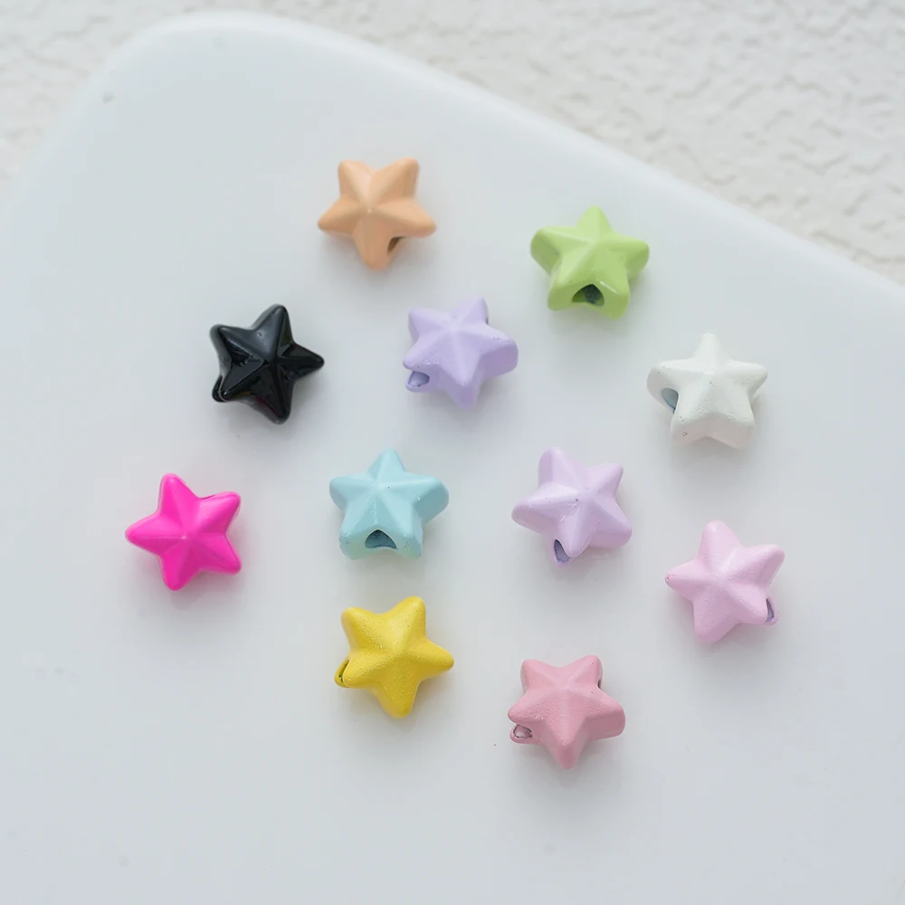 10pcs/lot Solid Cute Star Beads For Jewelry Making Earrings Bracelet Pet Necklace Beadable Pen Kids Hairpin Handmade Accessories