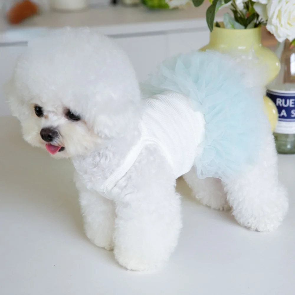 Pet Mesh Suspender Puffy Skirt Layer By Layer Tutu Skirt Pet Dog Teddy Skirt Pet Clothing Puppy Clothes Clothes for Small Dogs