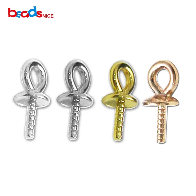 

Подвеска Beadsnice из стерлингового серебра 925 пробы, чашка, ювелирная фурнитура, жемчужная булавка, подвески для полупросверленных бусин ID28646