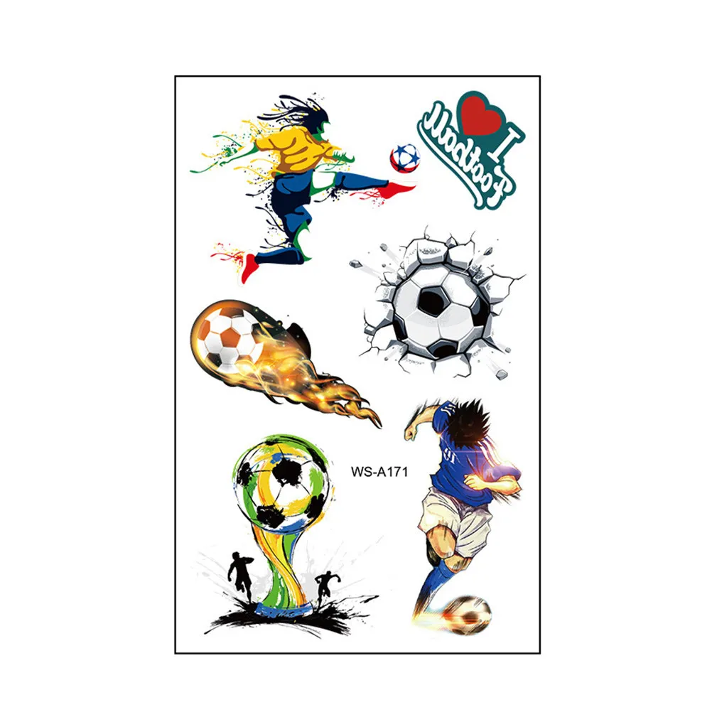 

12 Sheets Football Stickers Sports Temporary Tattoos Waterproof Sweat Proof Safe Ink Fan Party Decorations Body Art