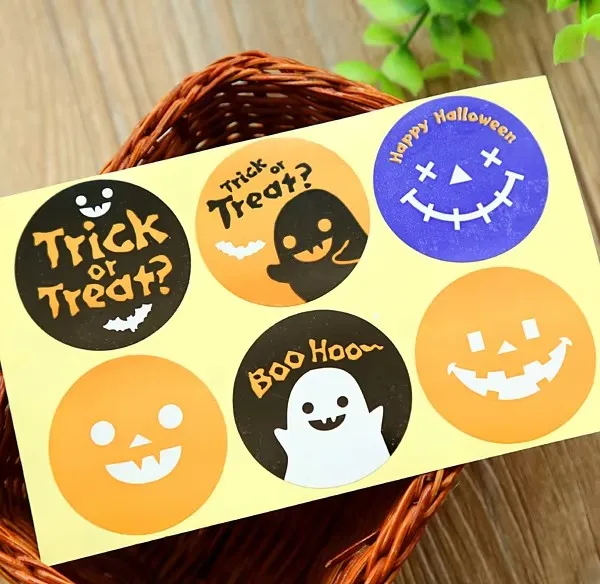 100pcs/lot New Kawaii Halloween Interesting Gift Packing Seal stickers and Decorate Gift Boxes (AA-617)