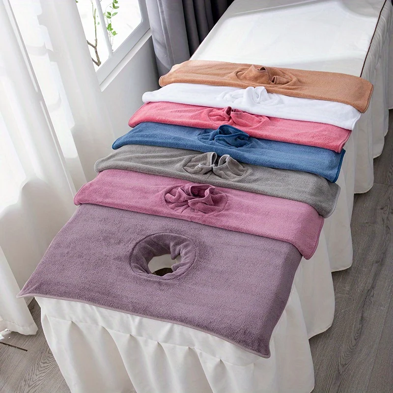 3Pcs Beauty Bed Face Hole Towel Thickened Face Hole Towel Dedicated with Hole Bed Cover