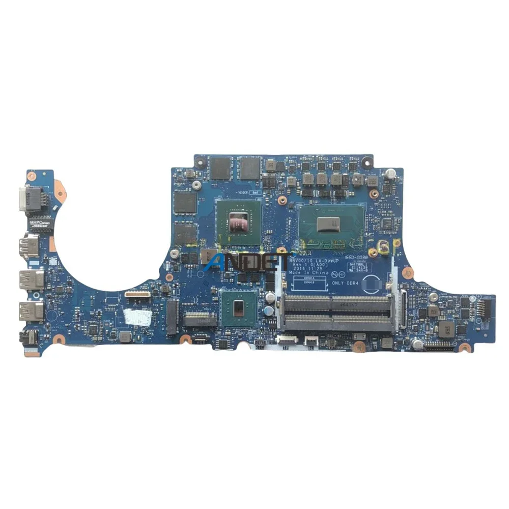 Inspiron 15 7567 7467 P65F For Dell Laptop Motherboard BBV00/10 LA-D993P With I5-7300HQ I7-7700HQ CPU GTX1050 4GB GPU DDR4