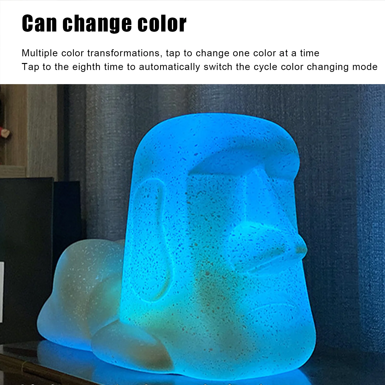 Easter Island Moai Statue Light Easter Statue With Phone Stand Figurine Sculpture Night Light Battery Powered For Bookshelf