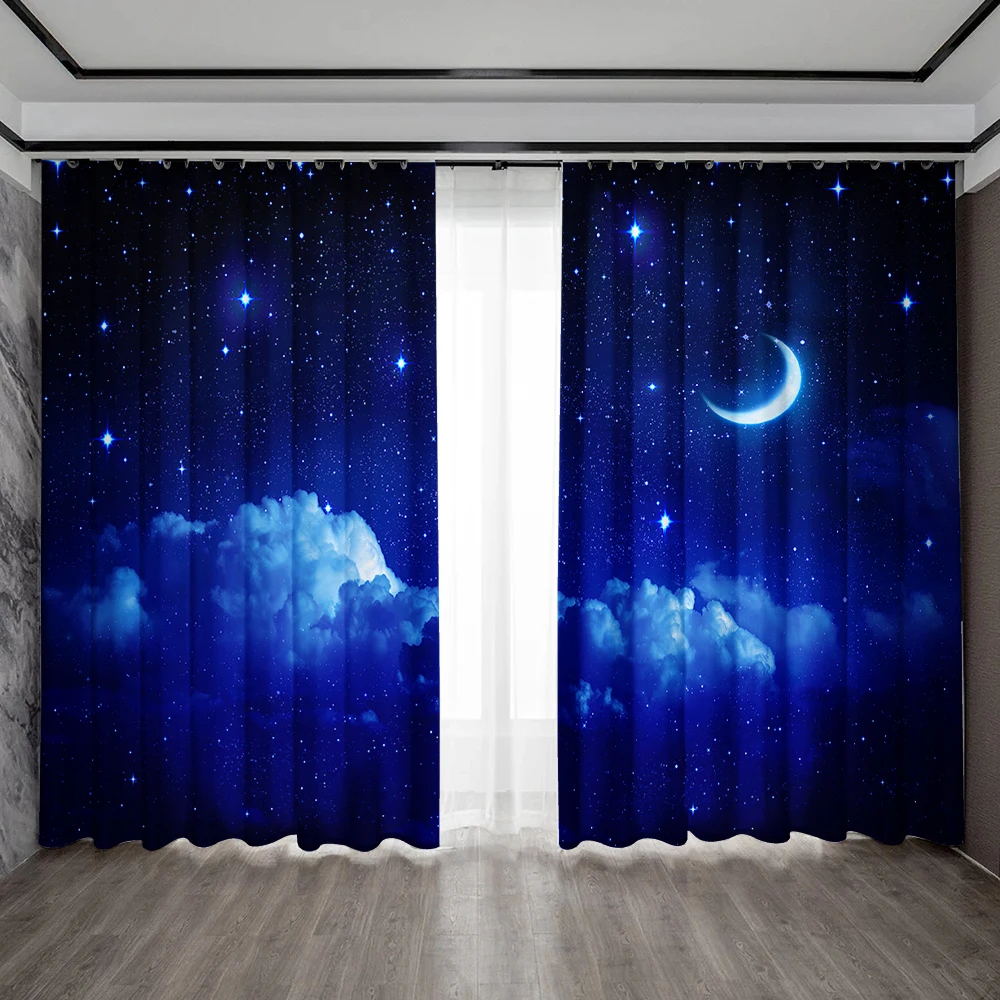 2PC Home Decoration, Printed Curtains, Happy Birthday Party, Happy Christmas, Kitchen, Coffee Shop, Living Room, Balcony, Garden