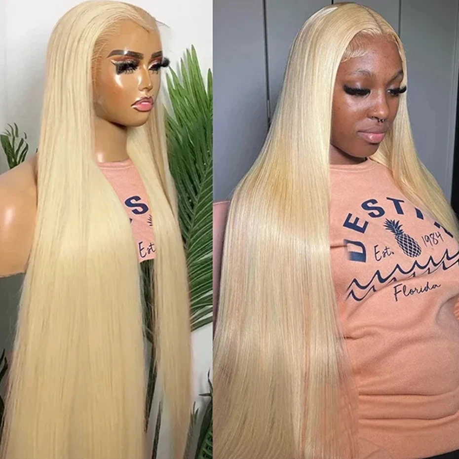 

250% Density 613 Honey Blonde Color 13x6 HD Lace Frontal Wigs Indian Raw Hair Straight 13x4 Lace Front Human Hair Wigs For Women