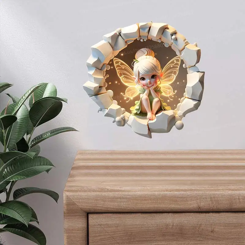 Fairy Butterfly Wall Sticker Baby Kids Room Decoration Mural Self-adhesive Bedroom Home Wallpaper Nursery Decor Decals S418