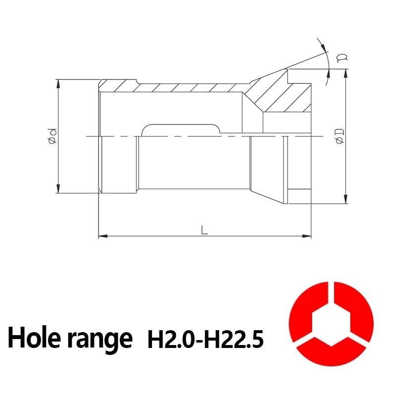

Hexagon Hole 26# Collet full range