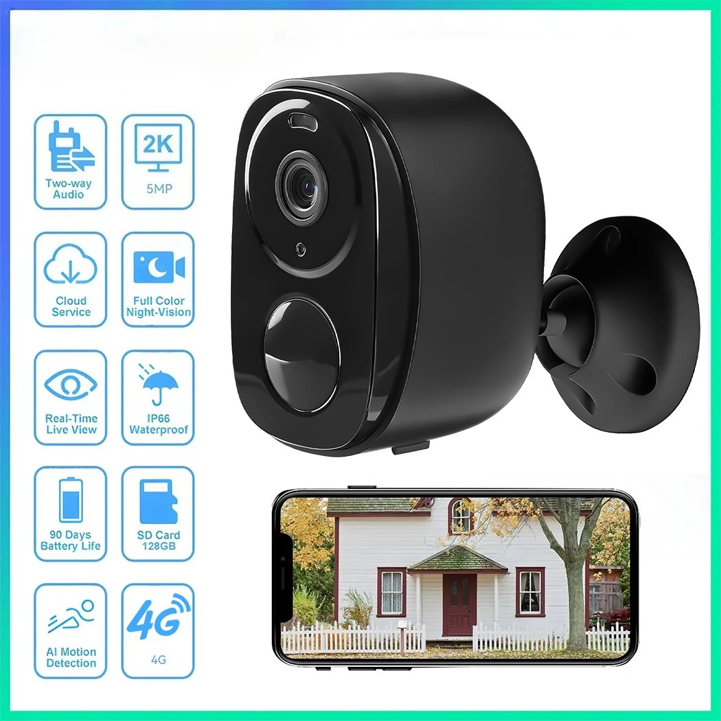 5mp-4g-solar-security-camera-2k-hd-wireless-outdoor-color-night-vision-battery-powered-support-pir-waterproof-two-way-audio