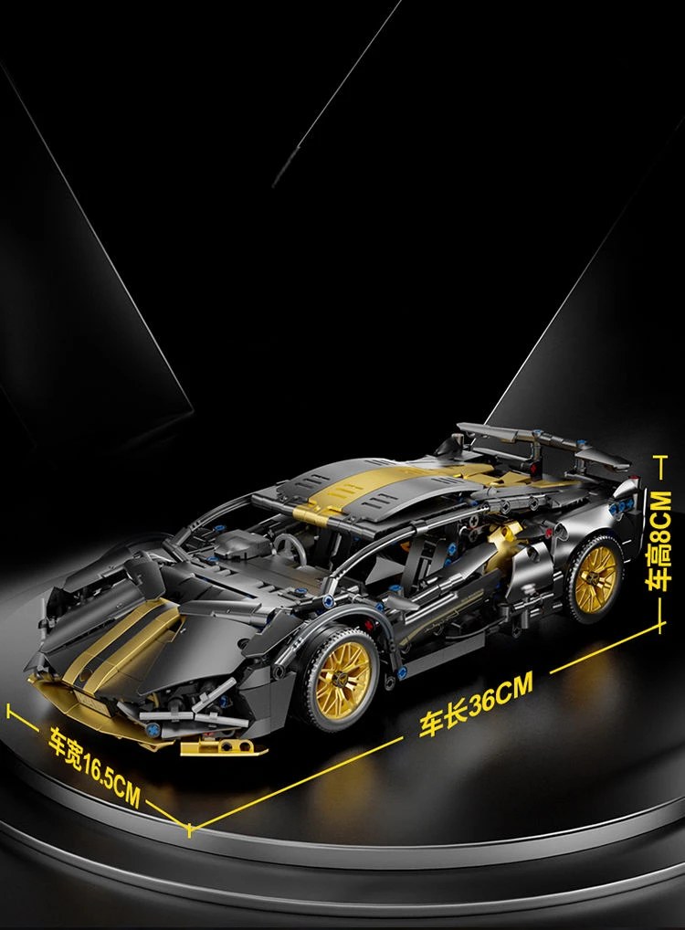 Technik Auto Sport Set Di Blocchi 1114 Pezzi - Modello Da Corsa Scala 1:14 - Set Di Costruzione Per Adolescenti E Adulti - 4