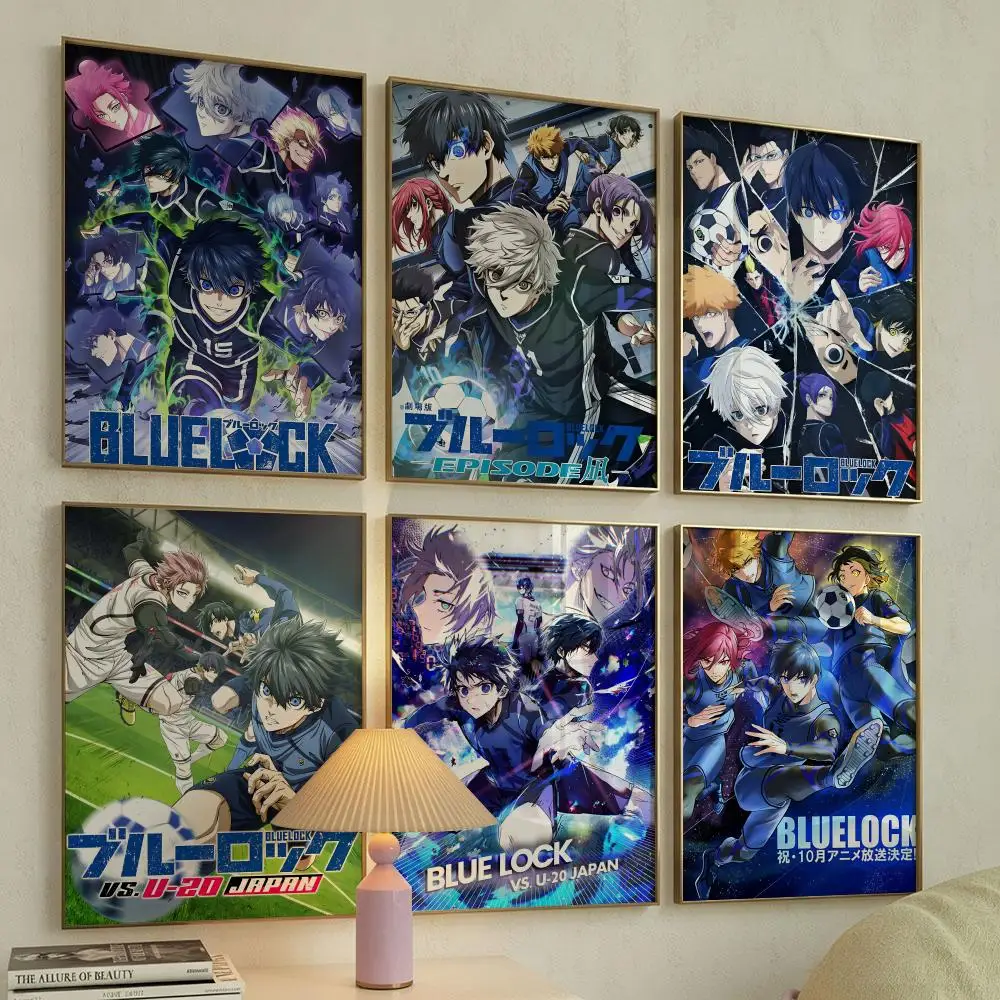 Sports Anime B-Blue LockS Poster Versatile HD Waterproof Self-Adhesive Wall Art Decor for Home Bedroom