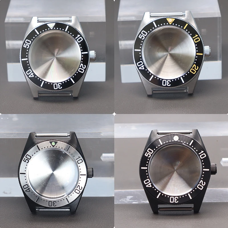 

40.5mm Steel Dive Watch Case Sapphire Crystal For Seiko NH34 NH35 NH36 NH38 4R36 Movement 28.5mm Dial Modified Black Tiger Whale