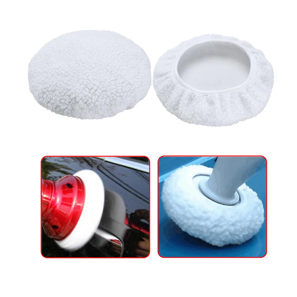 6pcs Durable Universal Polishing Bonnet Buffer Pads White Soft Wool for Car Polisher 5-6 Inch Car Cleaning Tools Accessories