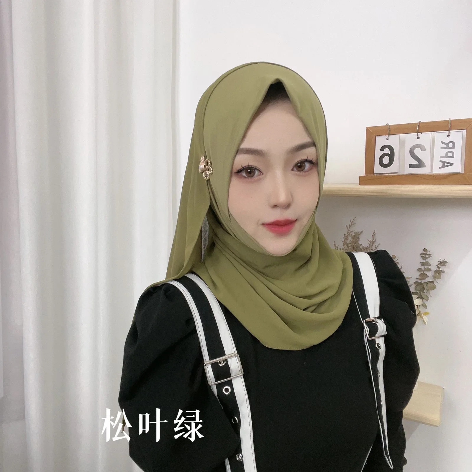 Dubai Saudi Buckled Soft Moslem Lady Instant Hijab Wraps