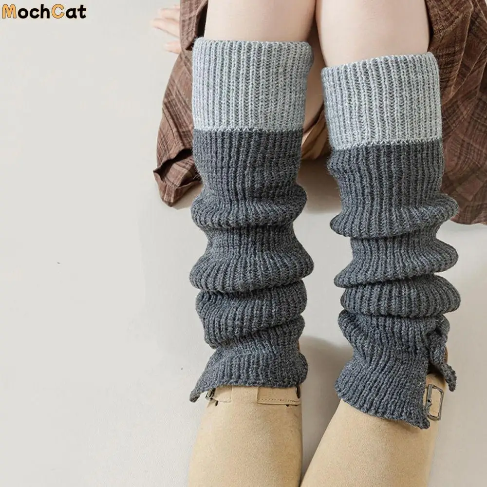 

Cute Japanese Style Children's Leg Warmers JK Split Button Leg Socks Long Stockings Foot Cover Knitted Leg Cover Kid's