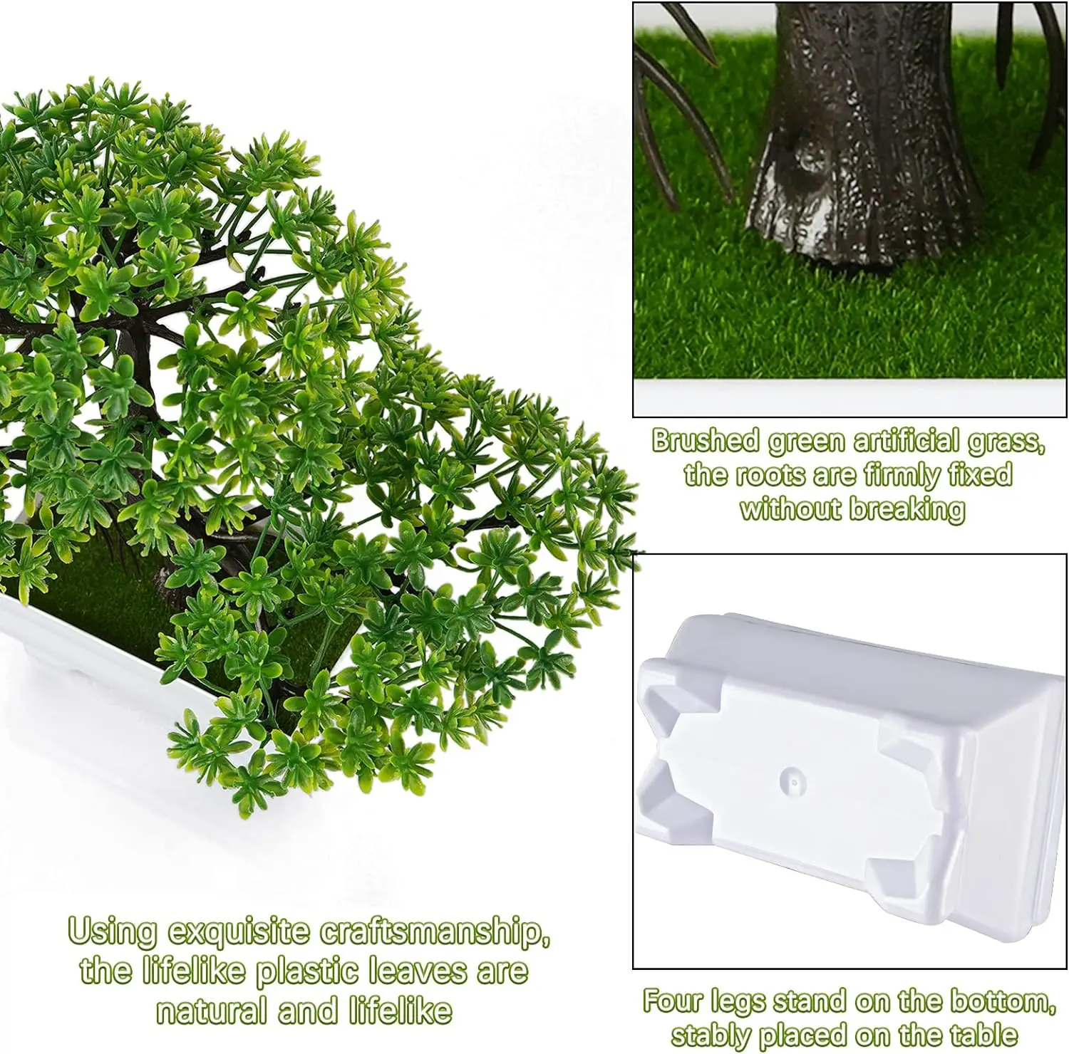 1 Stücke Grüne Künstliche Pflanzen Bonsai Kunststoff Baum Gefälschte Blume für Zuhause Schlafzimmer Dekor Tisch Garten Dekoration Outdoor Ornament – Detail 6