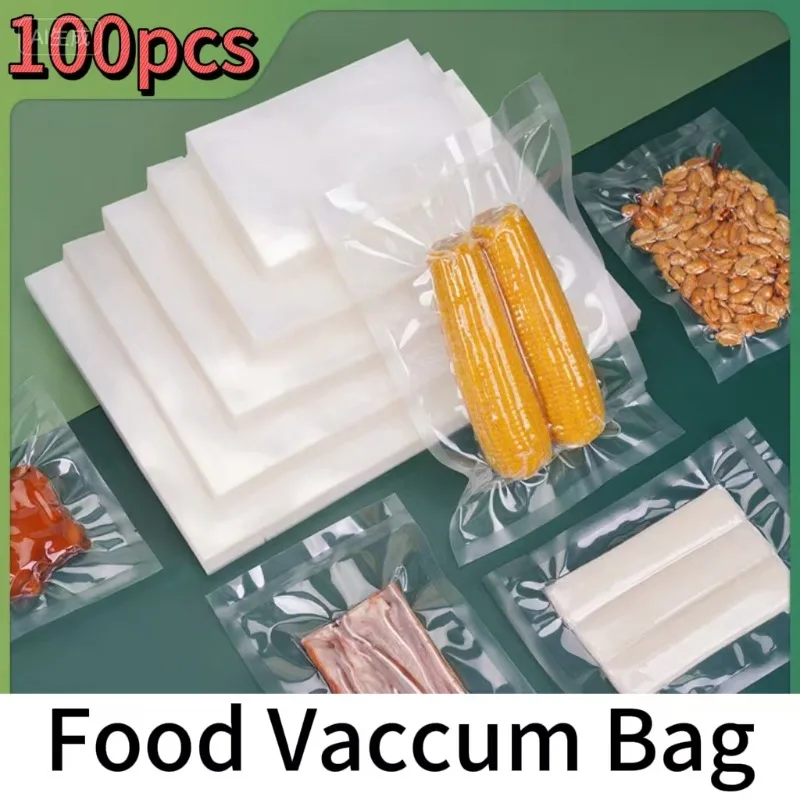 100 Stück Vakuumverpackungsbeutel, Vakuumierbeutel für Lebensmittel, Staubsauger, verpackter Beutel, Staubsauger, Aufbewahrungsbeutel, Staubsaugerbeutel