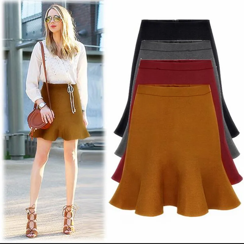 Новое поступление, осенние и зимние короткие юбки, модная мини-юбка из плотной ткани для девочек с высокой талией, женская одежда, Vestidos