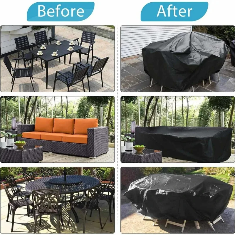 

Outdoor Garden Furniture Dustproof Cover Oxford Fabric Rain Waterproof Patio Protective Cover For Table Cube Chair Sofa Cover