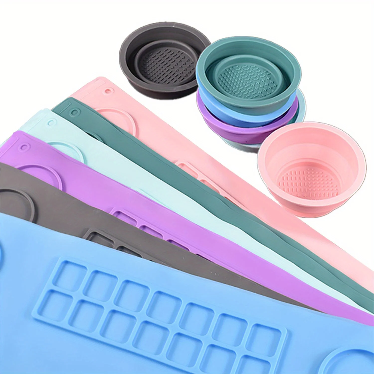 

Очень большой набор силиконовых холстов, легко чистится, нескользящий дизайн, художественная доска, силиконовый холст для граффити с палитрой для смешивания картин.