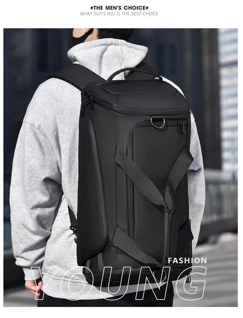 Bolsa de gimnasio para hombre, bolso de hombro individual con separación húmeda y seca, bolsa deportiva de gran capacidad, mochila de equipaje, mochila de viaje a la moda