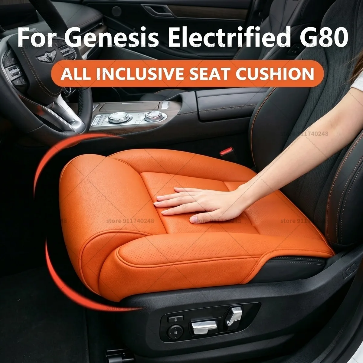 

For Genesis Electrified G80 Seat Leg Support Extension Cushion Thigh Support Memory Foam Leather Extender Interior Accessories