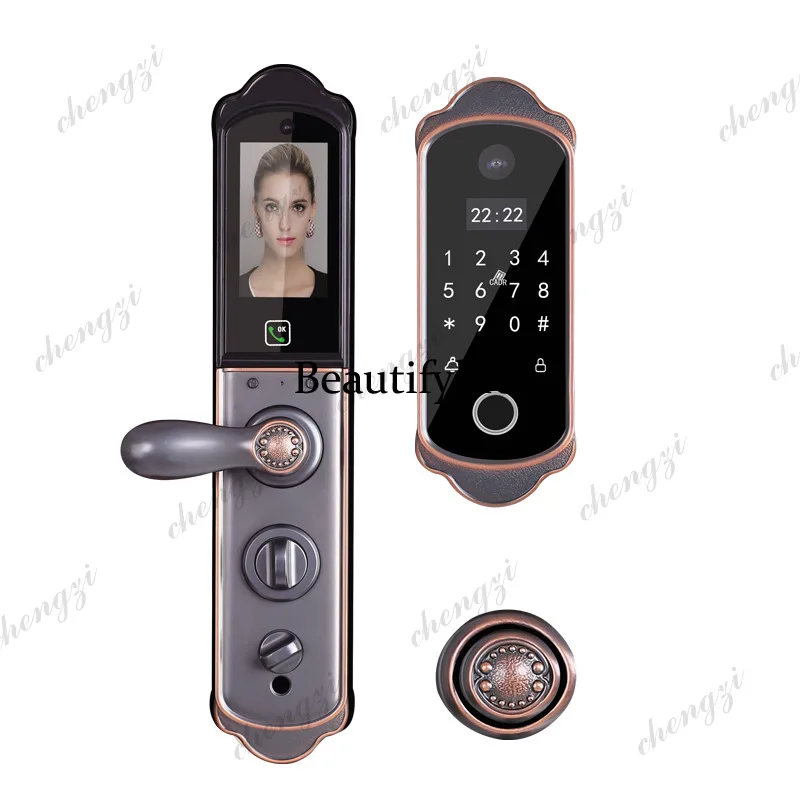 Household automatic graffiti combination lock, visual cat eye Chinese villa lock