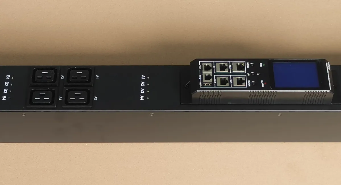 0U Power Distribution Equipment 63A 12ways C19 Socket Connector Intelligent Meter Ata Center  Power Strip Smart Meter PDU