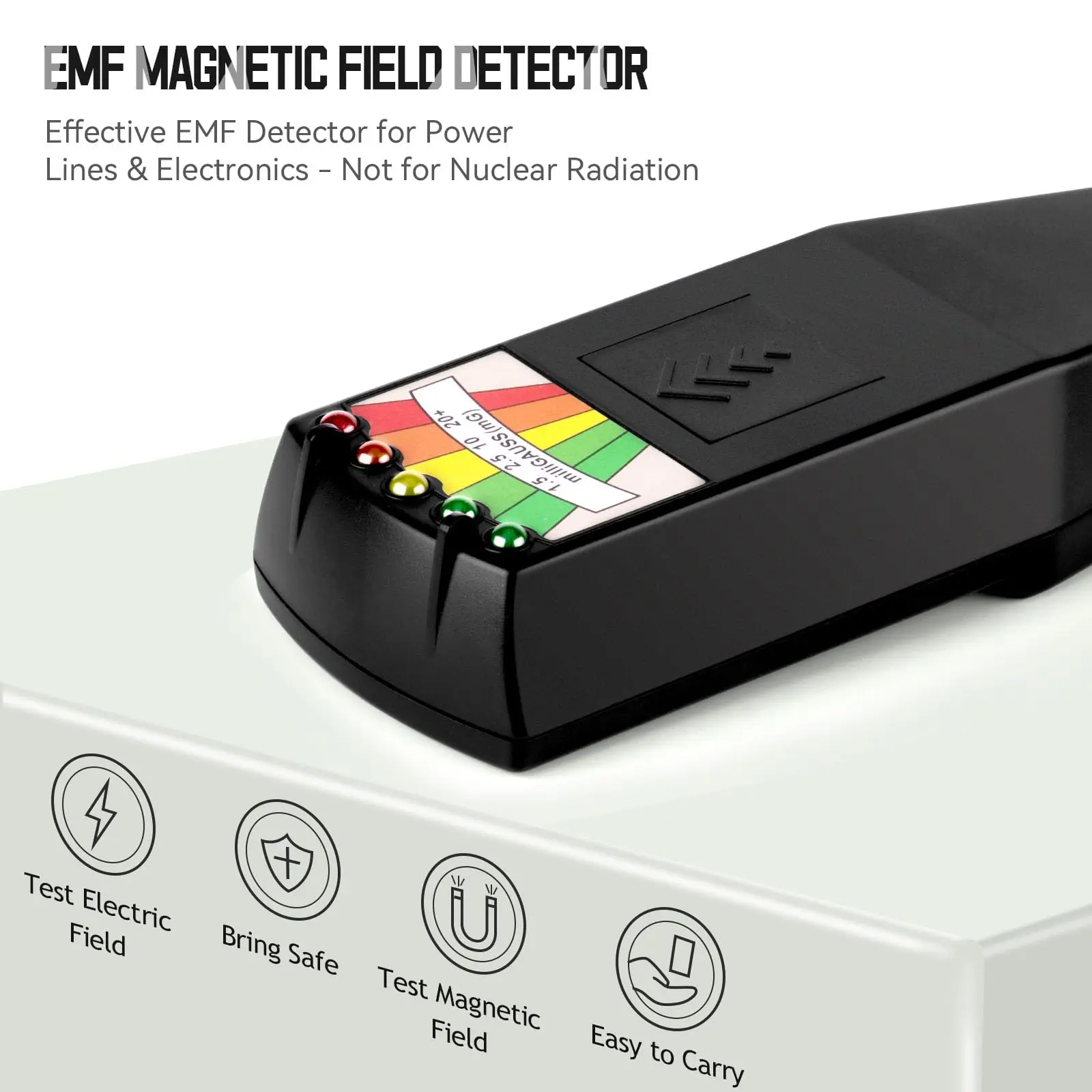 Nuevo Probador de radiación de campo electromagnético lector EMF Detector electromagnético medidor de campo magnético 5 indicador LED medidor Gauss