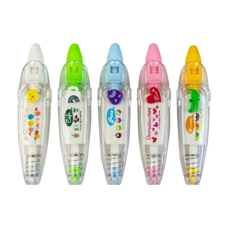 Cartoon Correction Tape Decorative Press Type Decorative Pen Tape Stickers for Scrapbooking Greeting Card Decor Students Rewards