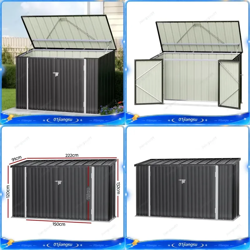 Giantz Garden Shed 2.22x0.91M Outdoor Storage Bike Shed Tool Workshop House Shelter with Double Door Metal Garage for