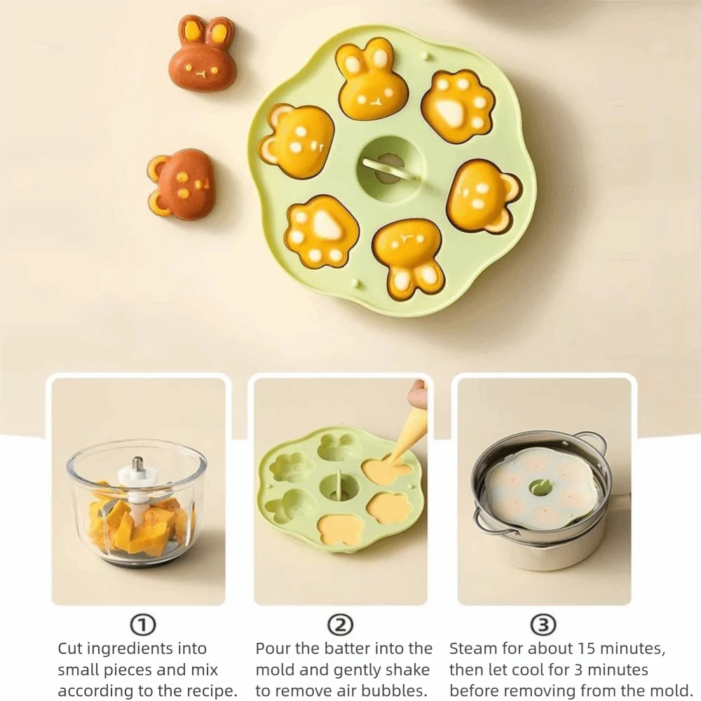 الإبداعية طعام الطفل على البخار قالب الكعكة 190 مللي 6 شبكات سيليكون قالب الكعكة قابلة لإعادة الاستخدام DIY بها بنفسك مساعدة الغذاء الخبز قالب الخبز أداة