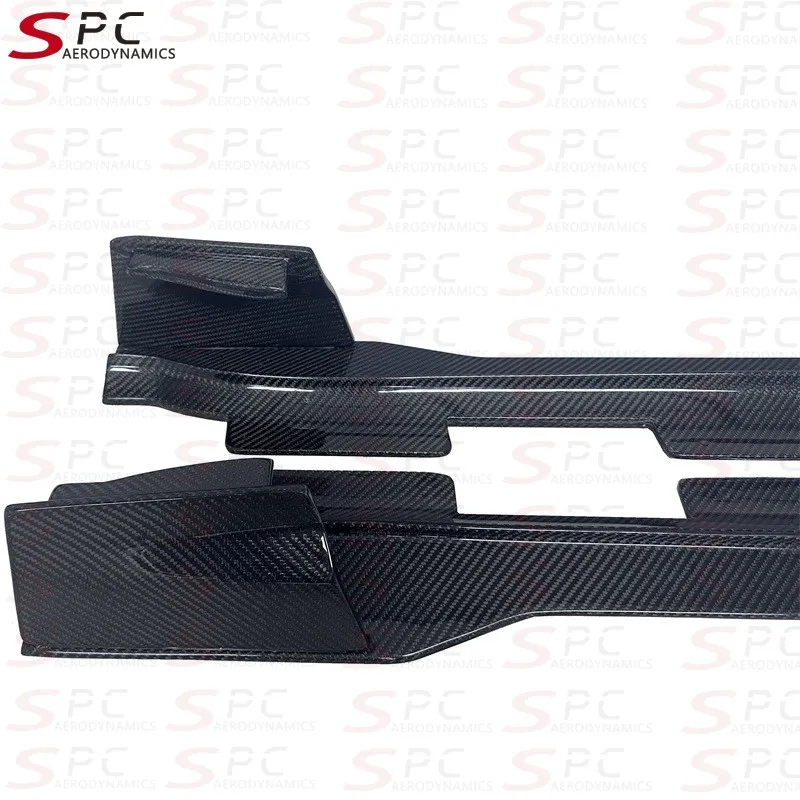 TT RZ Style Carbon Fiber Side Skirts For  Taycan Carbon Fiber Side Lip Spoiler For Taycan J1 2018+ Side Wind Lip Spoiler