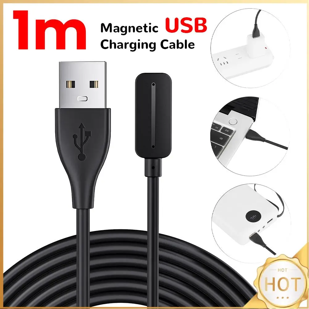 

Магнитный USB-кабель для зарядки, 1 м, 2-контактный адаптер-зарядное устройство, сменный кабель питания для Polar Pacer/Pacer Pro