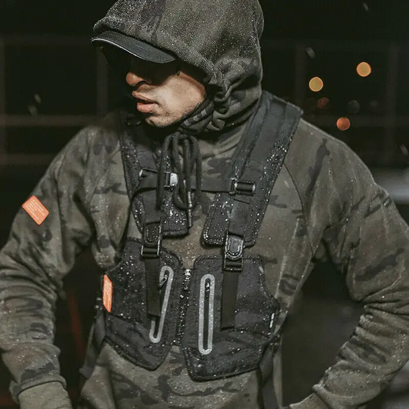 Multi-Function Tactical Vest,Outdoor Sports Fitness Men Protective Tops With Pockets,Running Vest For Camping Fishing Sleeveless