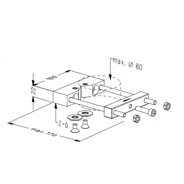 HPEDM ER OWA パレットセット W プリズムホルダー 80 フィクスチャーバイス ER-019248 ワイヤー放電加工機用