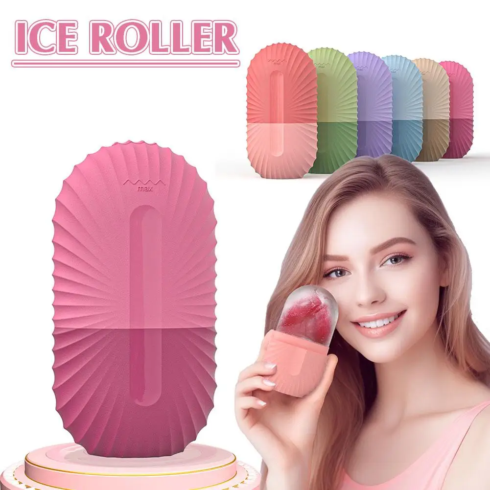 Bandejas de silicona para estiramiento de belleza, Bola de hielo para cara y ojos, masajeador de piel, contorno de hielo, acné, herramienta de rodillo de cuidado Facial, rojo, M0Q3