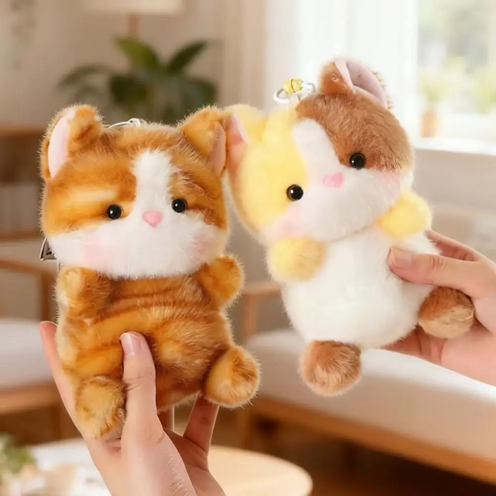 Llavero de Peluche de Gato Kawaii de 15cm, Suave y Esponjoso, 4 Diseños de Color, Colgante de Gatito Súper Suave, Decoración de Escritorio