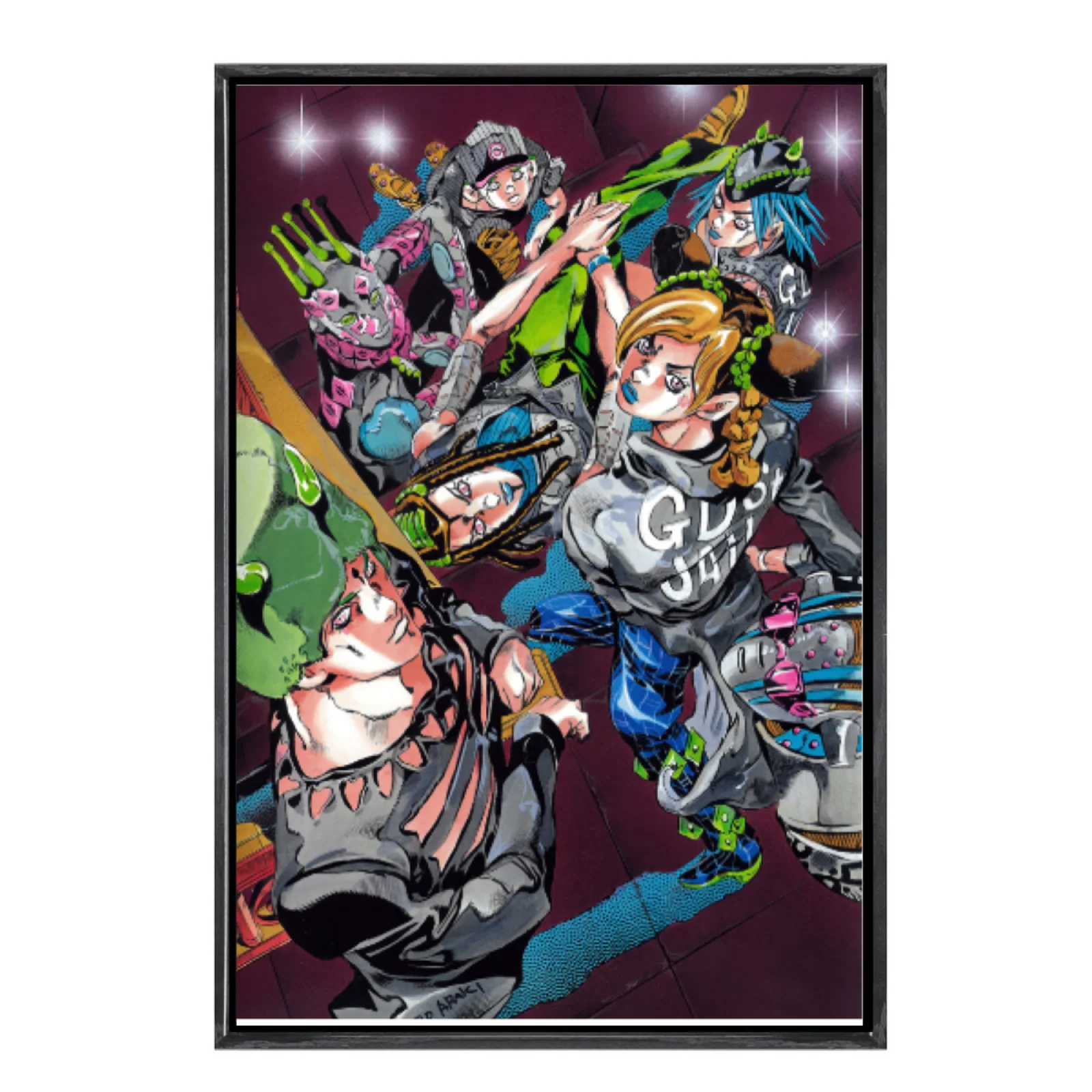 

Japanese Manga Jojo's Bizarre Adventure Multi-Size Canvas Poster Double Framed Wall Art Home Decor Home Decor